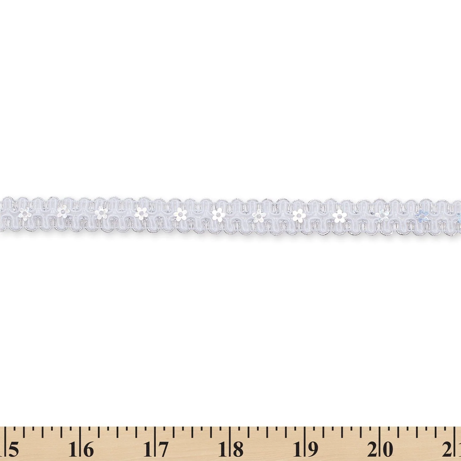 1/2 Inch Daisy Scroll Scalloped Holographic Metallic Corded Sequin Trim (25 Yards) - Image 4