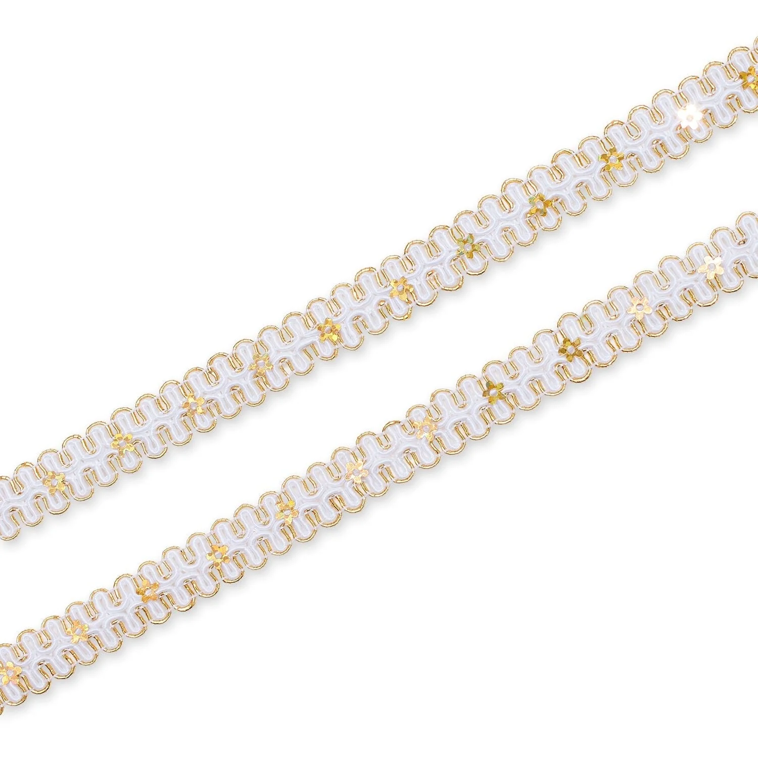 1/2 Inch Daisy Scroll Scalloped Holographic Metallic Corded Sequin Trim (25 Yards) - Image 5