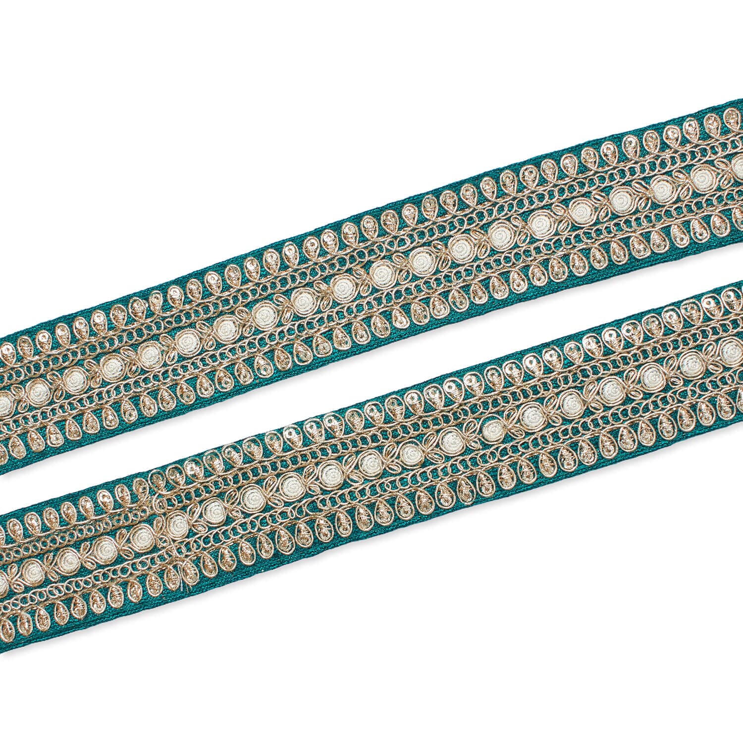 1.5 Inch Floral Petal Corded Two Tone Woven Trim - Image 11