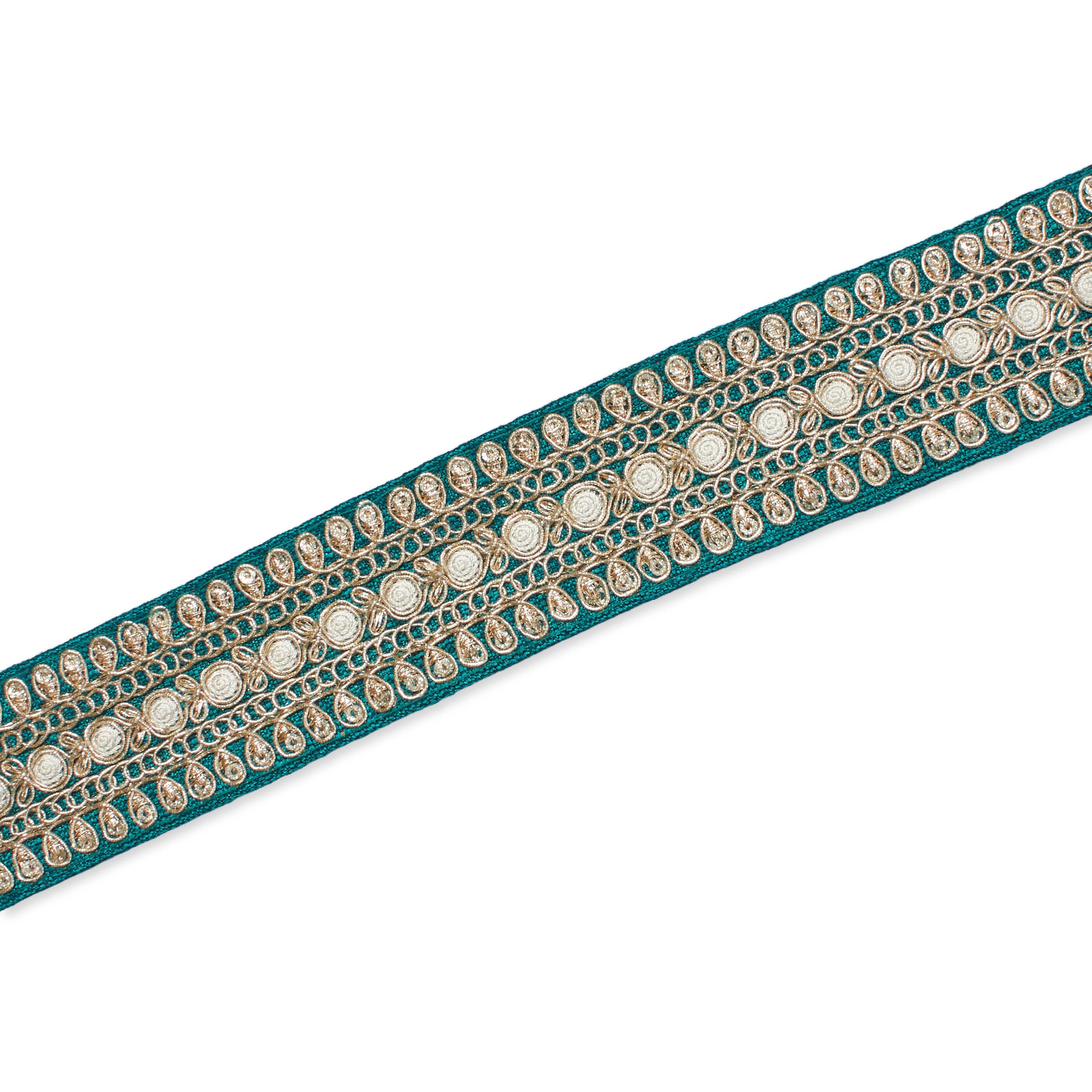1.5 Inch Floral Petal Corded Two Tone Woven Trim - Image 12