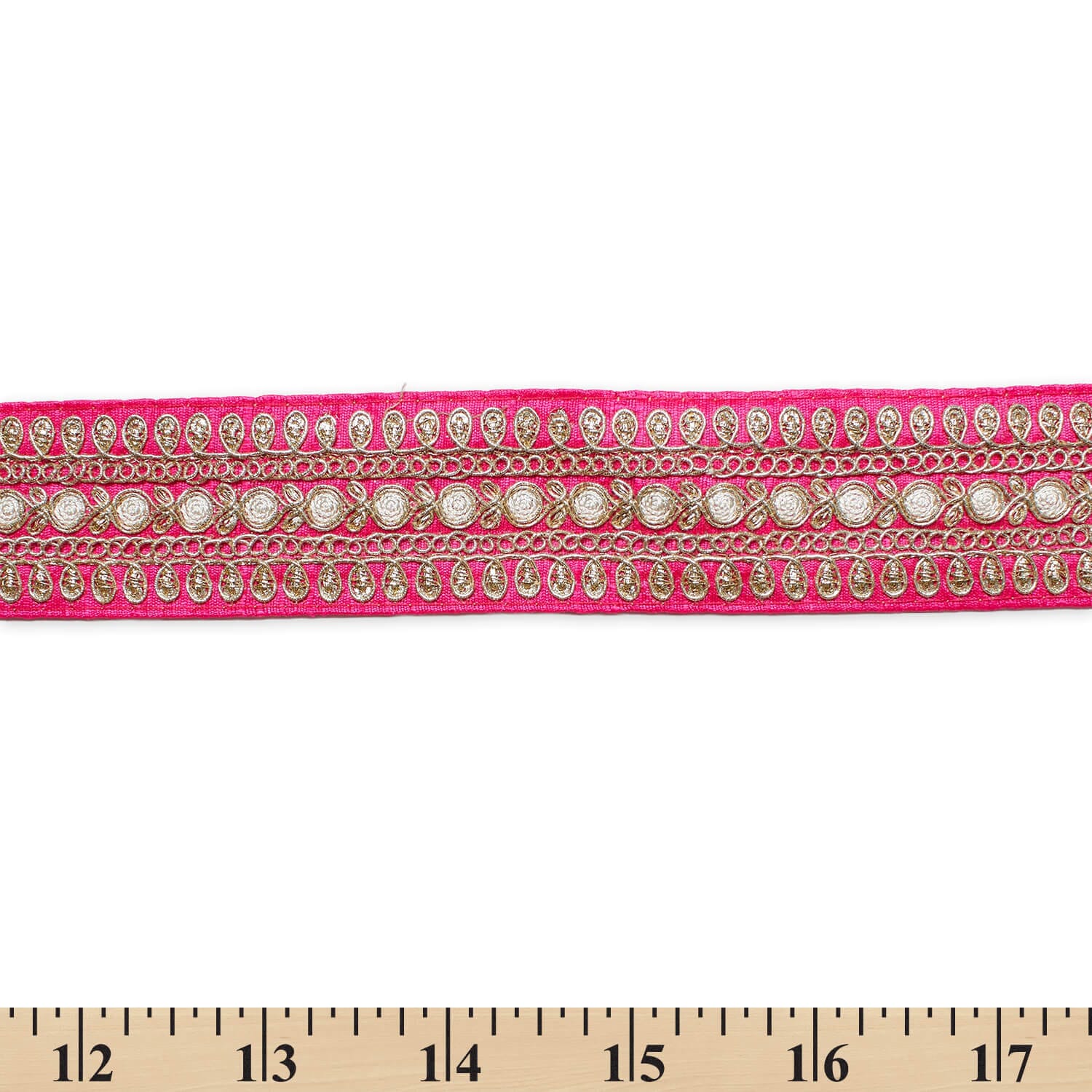 1.5 Inch Floral Petal Corded Two Tone Woven Trim - Image 22