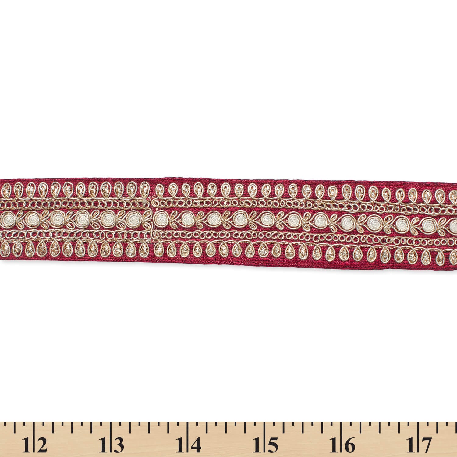 1.5 Inch Floral Petal Corded Two Tone Woven Trim - Image 40