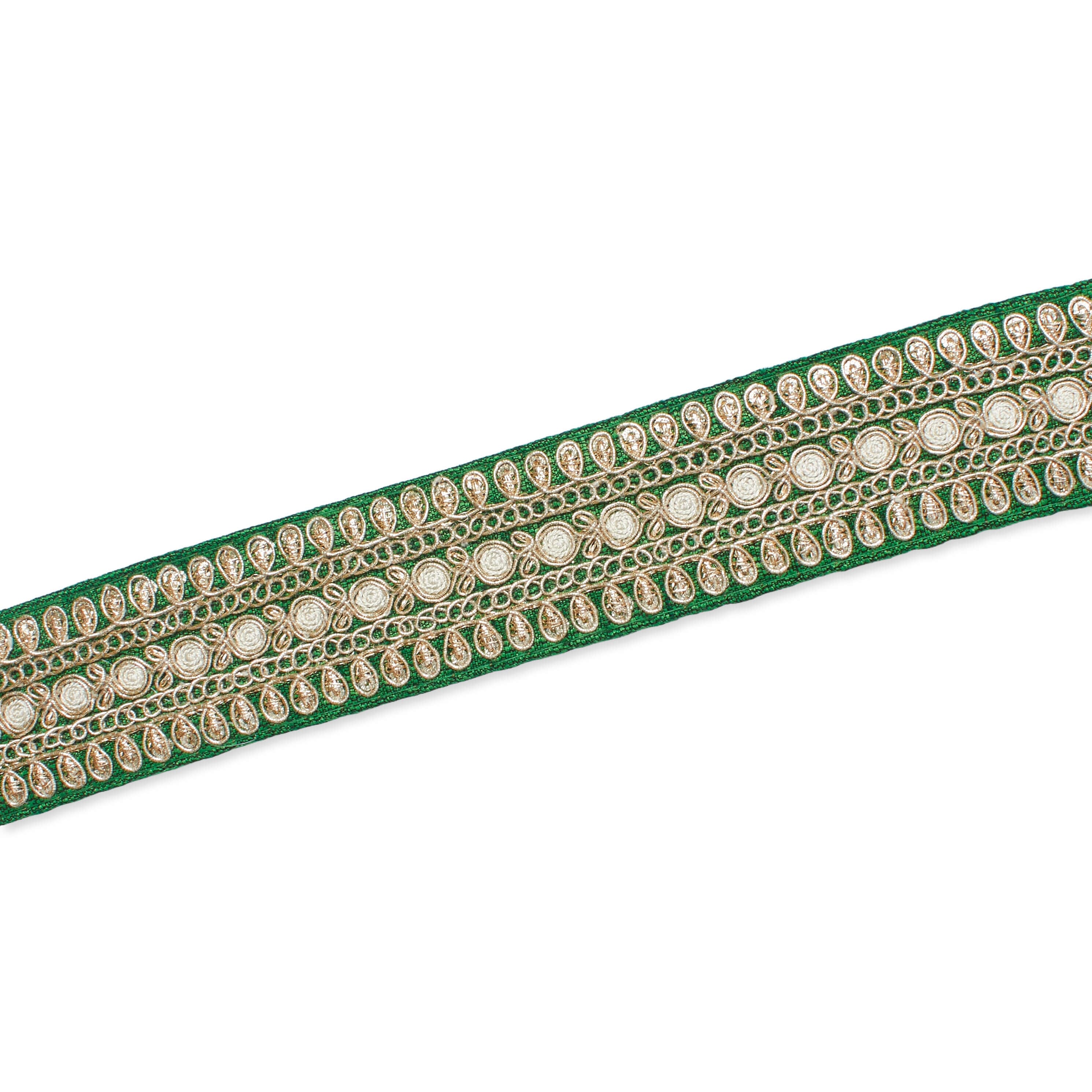 1.5 Inch Floral Petal Corded Two Tone Woven Trim - Image 9