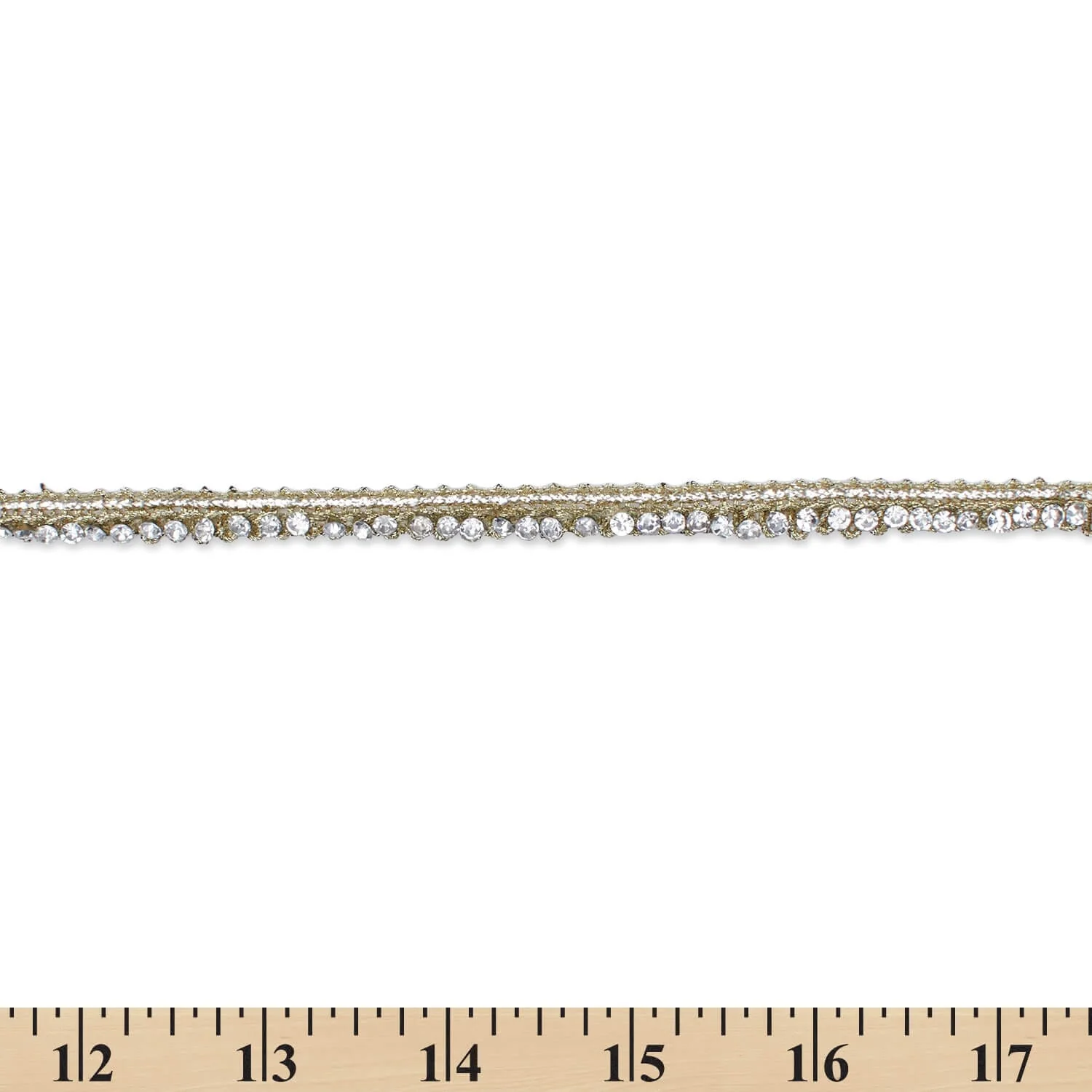 1 Centimeter Diamond Rhinestone Metallic Braided Cord Trim (9.8 Yards / 9 Meters) - Image 10