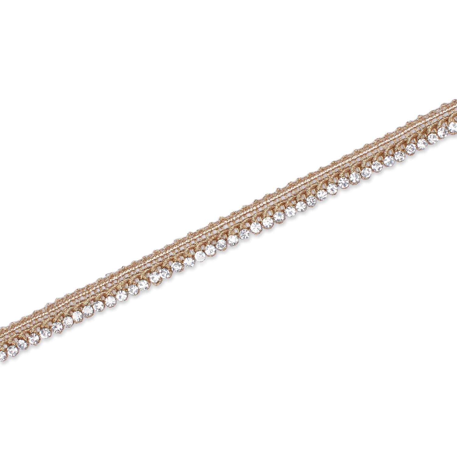 1 Centimeter Diamond Rhinestone Metallic Braided Cord Trim (9.8 Yards / 9 Meters) - Image 11