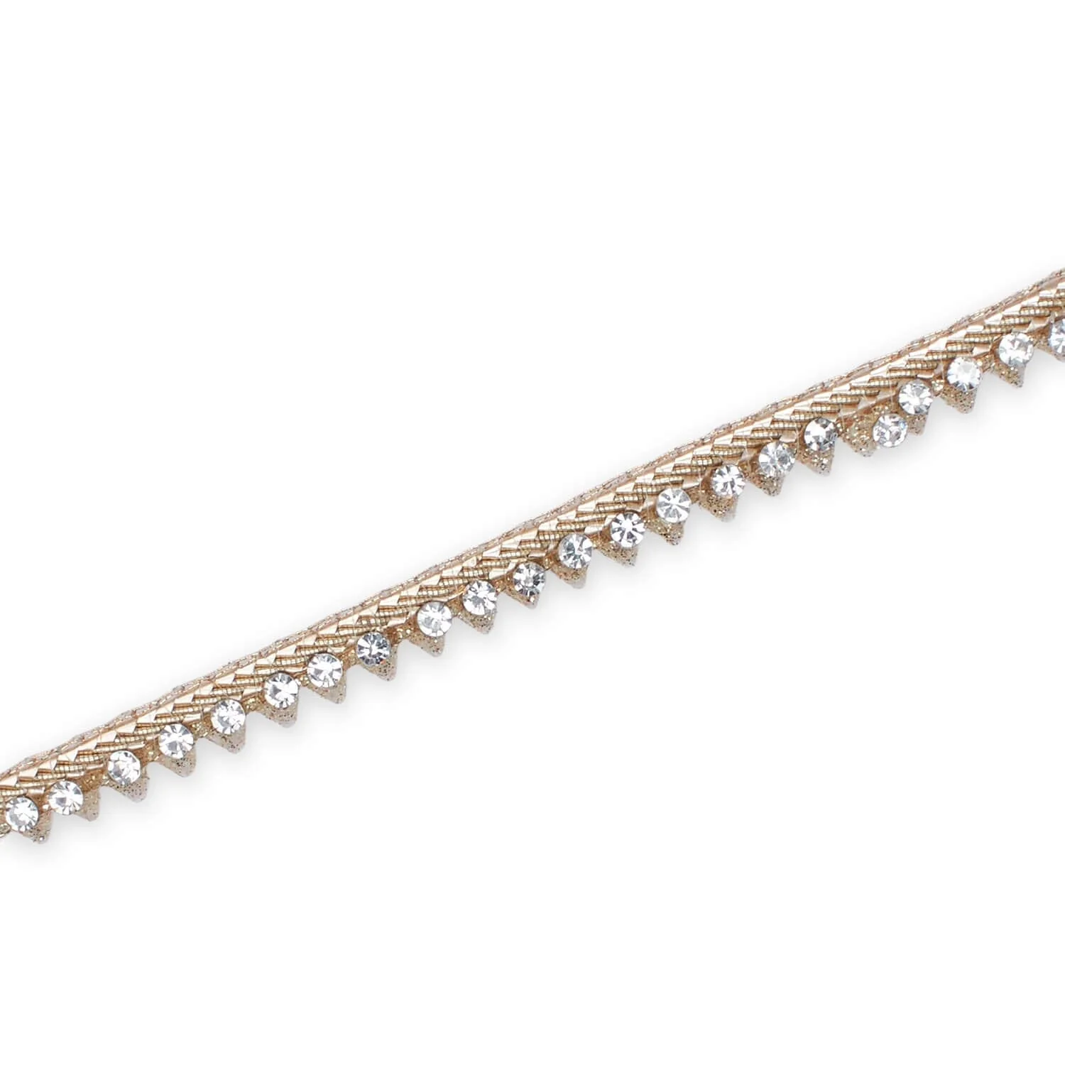 1 Centimeter Triangular Metallic Foil Glitter Diamond Rhinestone Trim - Image 6