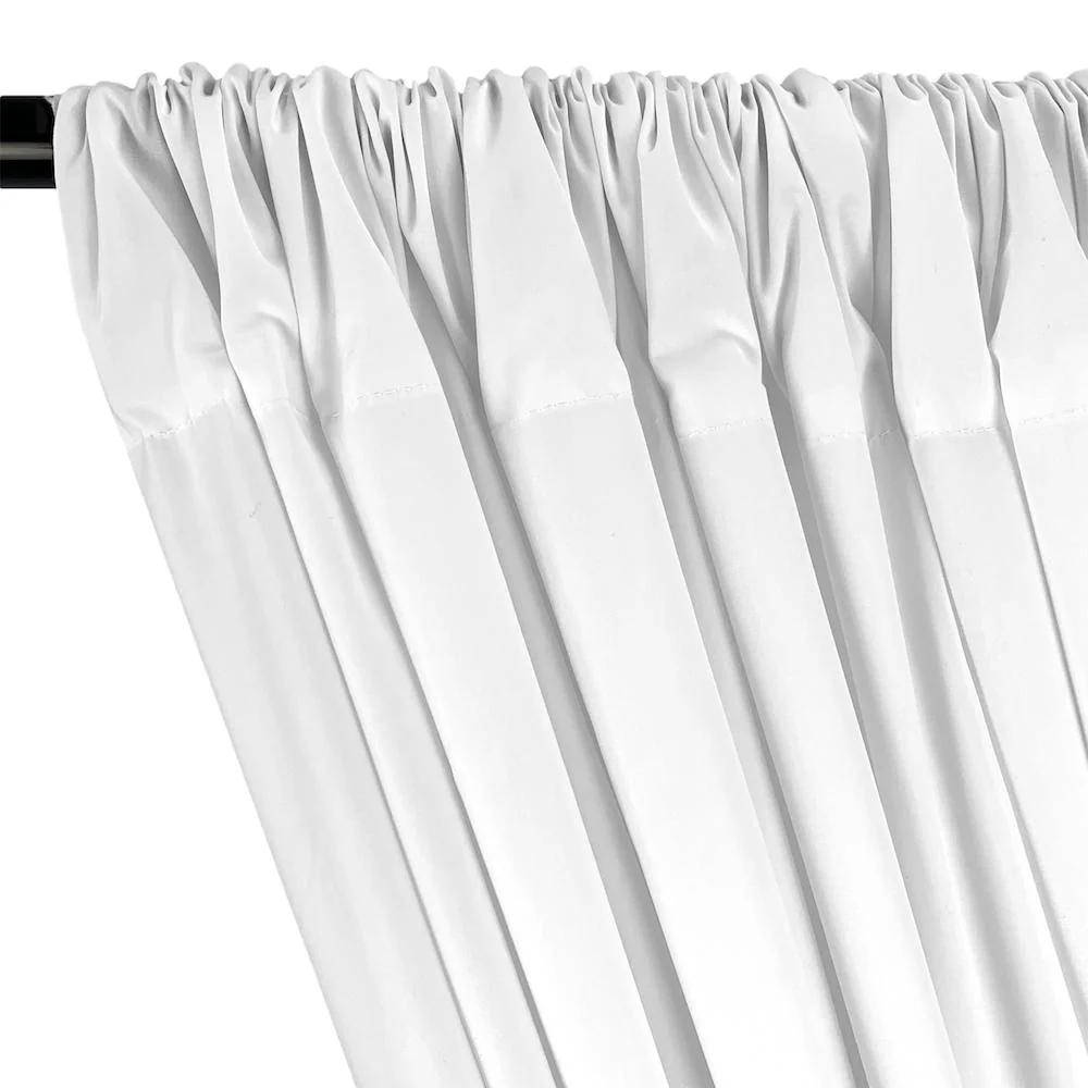 100% Cotton Broadcloth Rod Pocket Curtains (All Colors Available) - White - Image 2