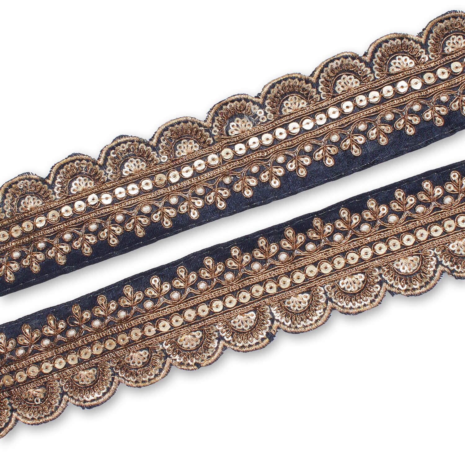 2 Inch Regal Gold Metallic Sequined Cording On Plain Woven Trim (9.8 Yards / 9 Meters) - Image 30