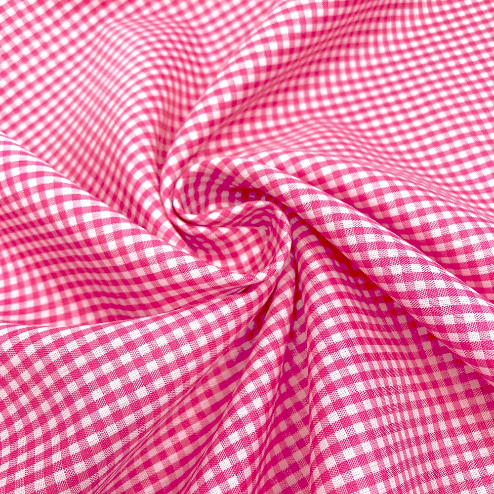 2 mm Gingham Check Plaid Polyester Cotton Poplin - Image 11