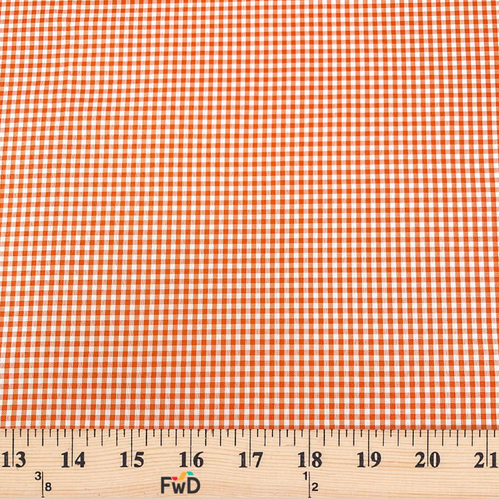 2 mm Gingham Check Plaid Polyester Cotton Poplin - Image 7