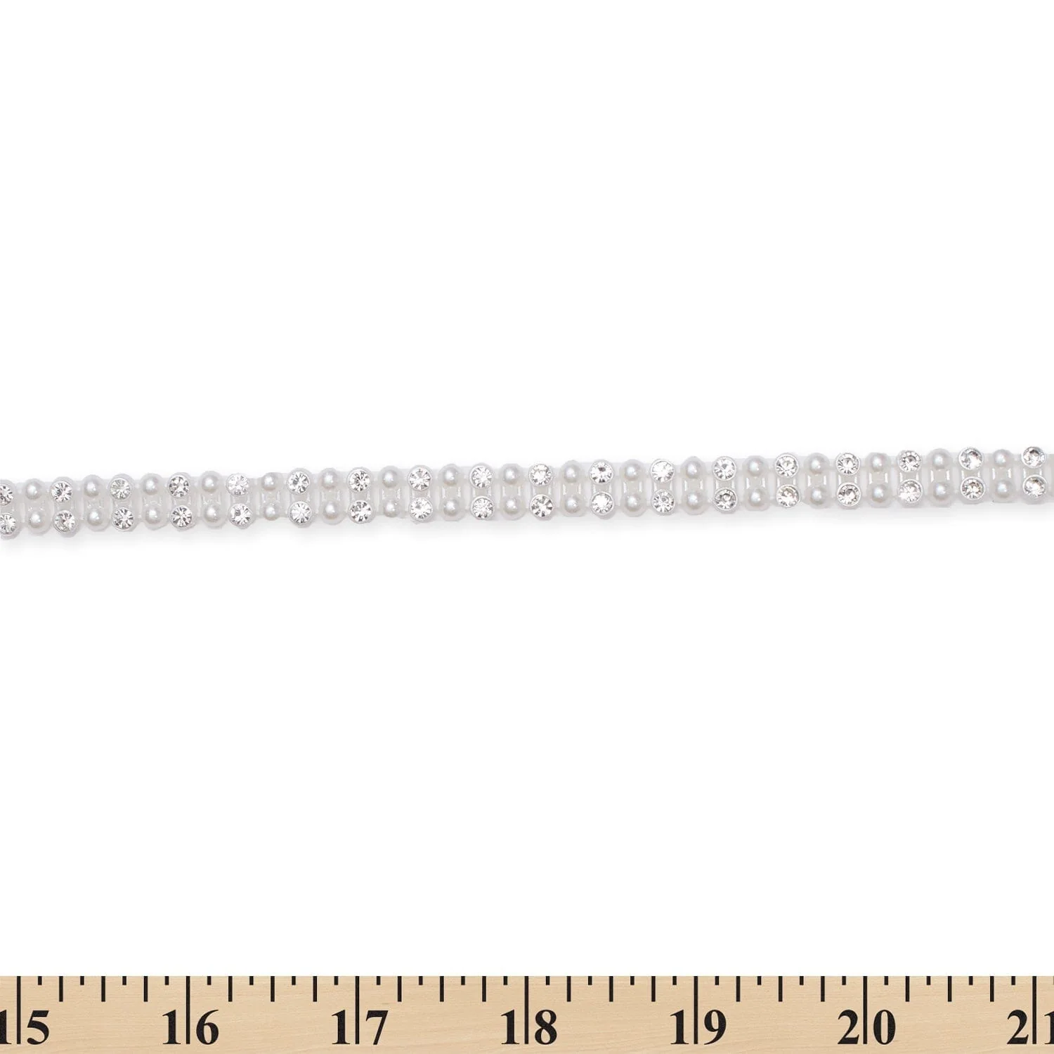 3/8 Inch Two Row Pearly Diamond Rhinestone Chain Trim (10 Yards) - Image 3
