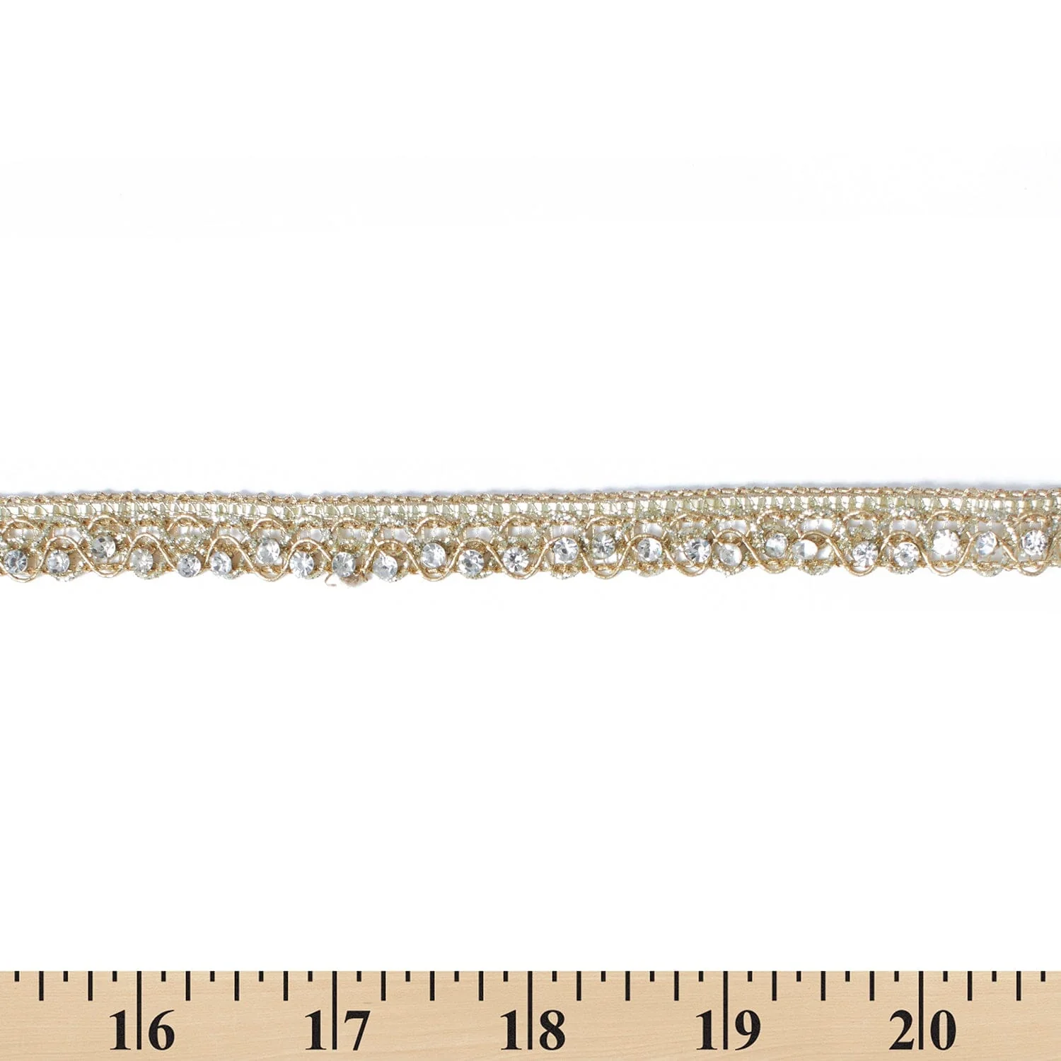 3/8 Inch Diamond Rhinestone Metallic Corded Lace Trim (9.8 Yards / 9 Meters) - Image 10