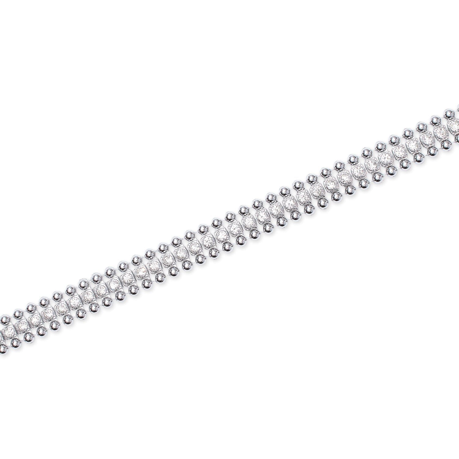 9/16 Inch Metallic Beaded Diamond Rhinestone Chain Trim (10 Yards) - Image 2