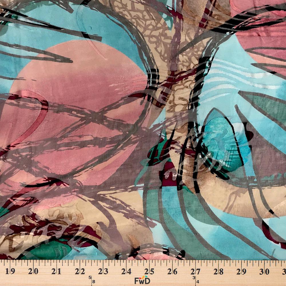 Abstract Burnout Printed Silk Chiffon - Image 4