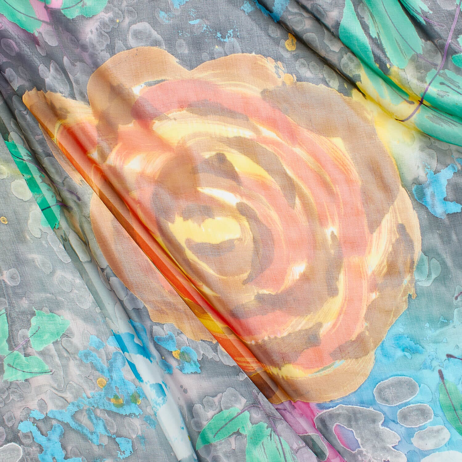 Abstract Floral Vine Swirl On Printed Chiffon - Image 2