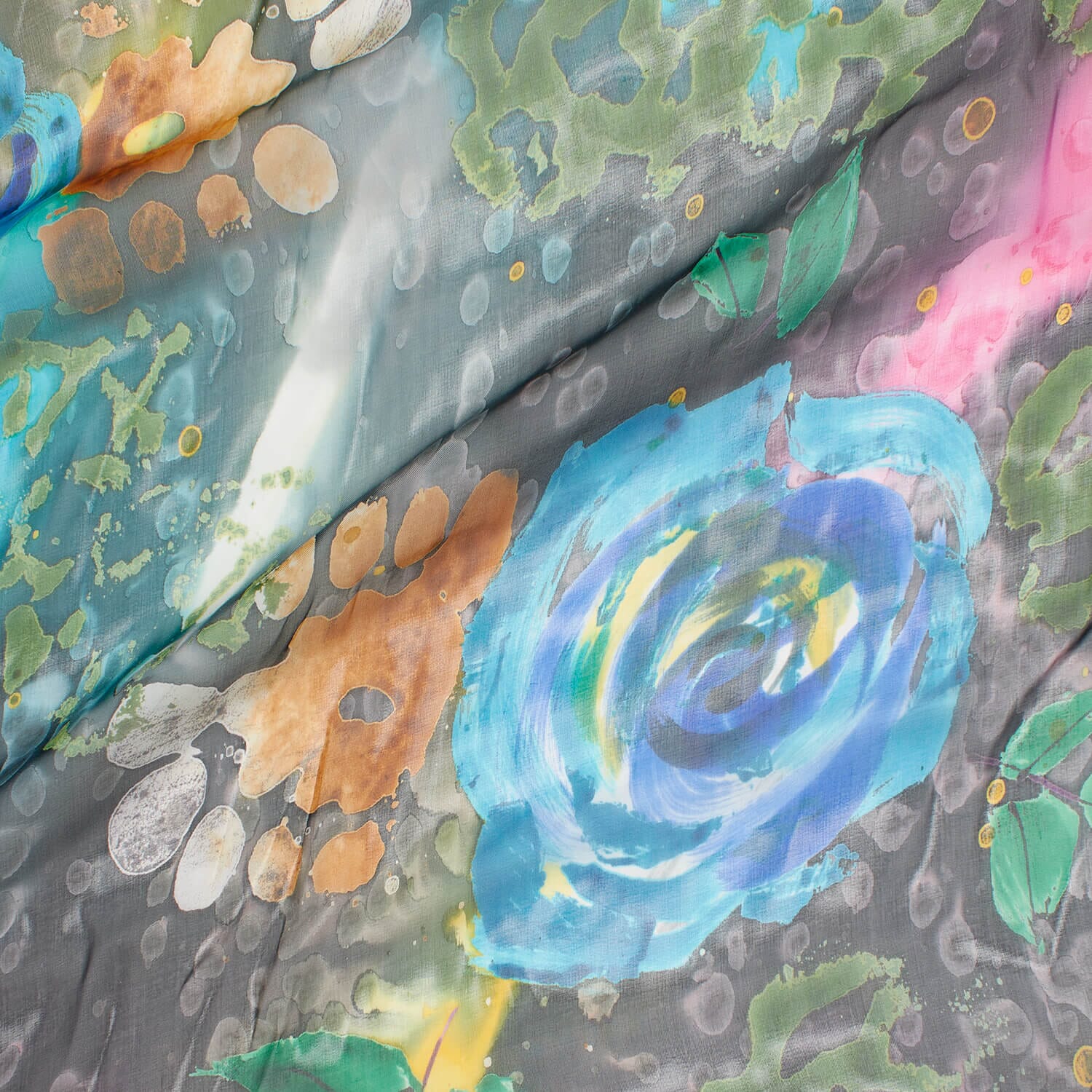 Abstract Floral Vine Swirl On Printed Chiffon - Image 5