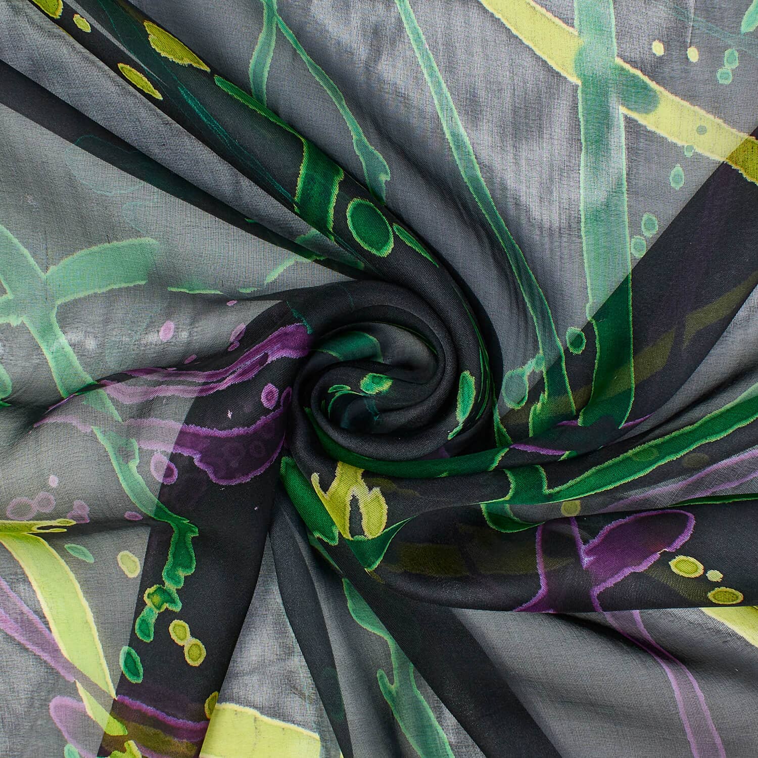 Abstract Paint Spill Silk Chiffon - Image 2