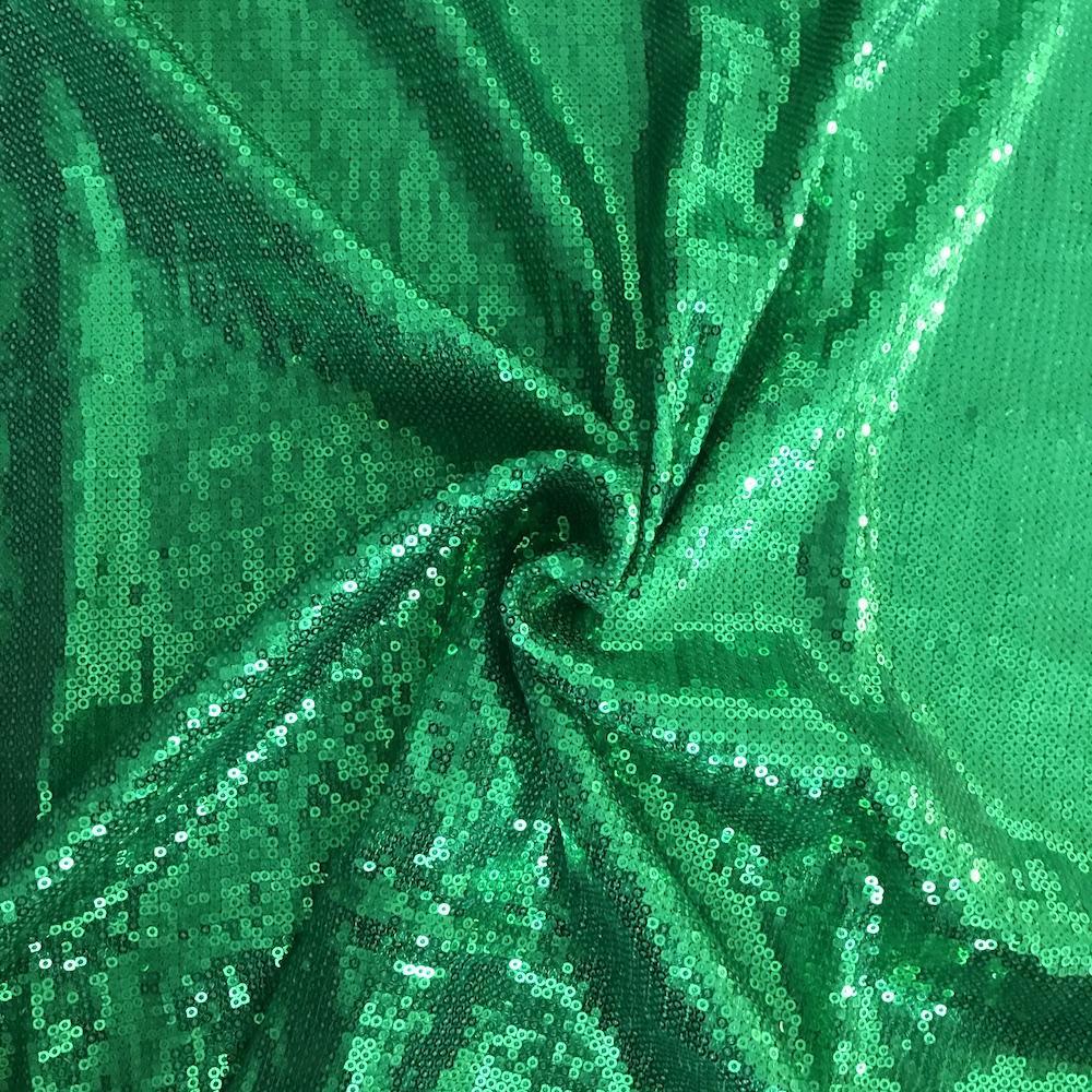 All-Over Micro Sequins Starlight On Stretch Mesh Rod Pocket Curtains - Kelly Green - Image 4