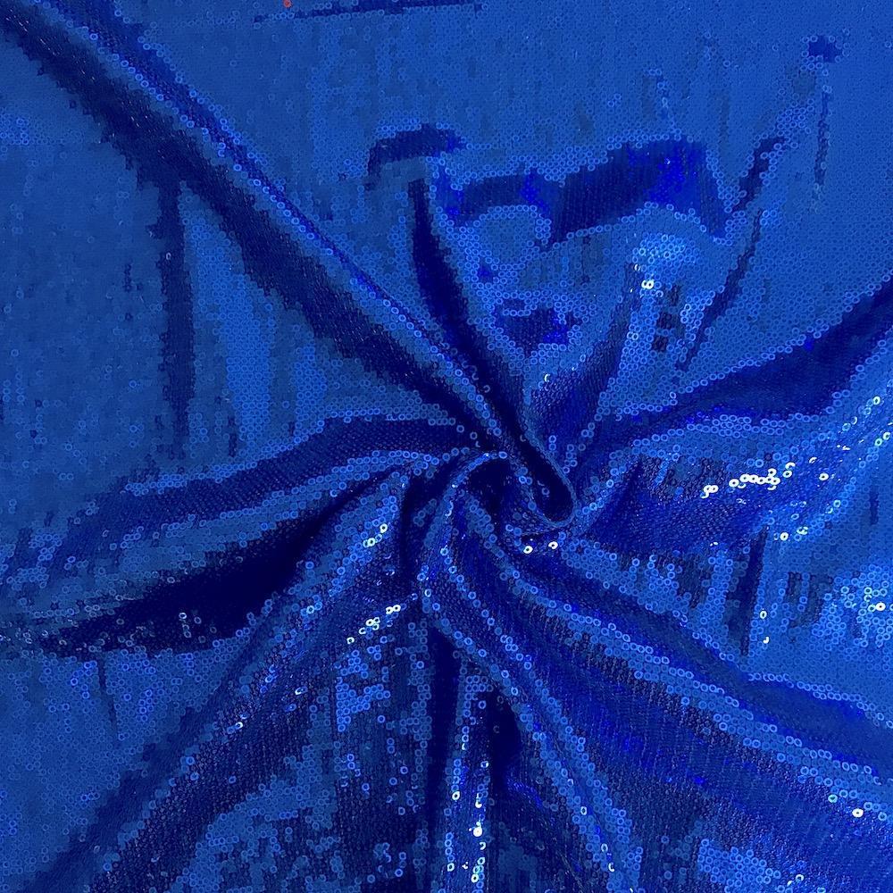 All-Over Micro Sequins Starlight On Stretch Mesh Rod Pocket Curtains - Royal Blue - Image 4