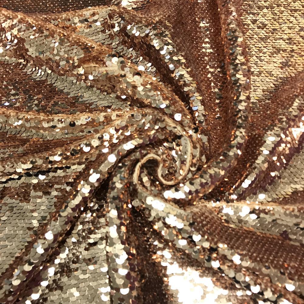All-Over Sequins Mermaid Scale on Stretch Mesh Rod Pocket Curtains (All Colors Available) - Champagne - Image 4