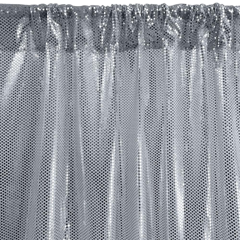 American Trans Knit Sequins Rod Pocket Curtains (All Colors Available) - Silver - Image 3