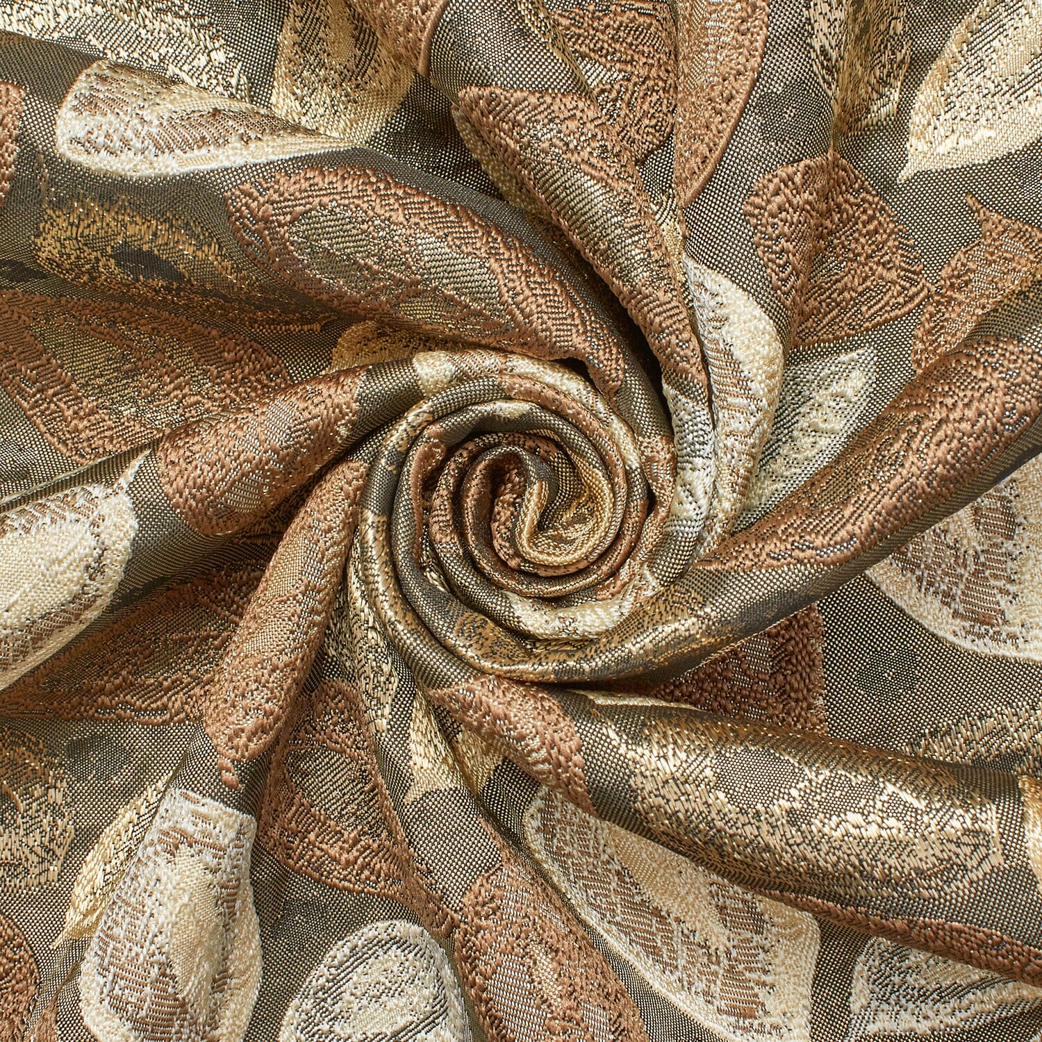 Autumn Leaf Extra Wide Metallic Upholstery Jacquard - Image 7