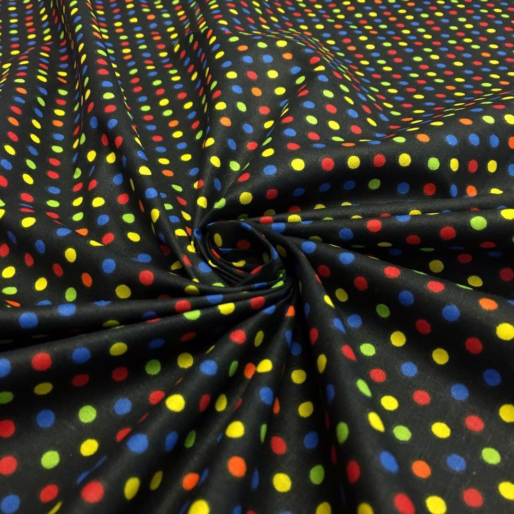 Black Multi Dot Printed Cotton