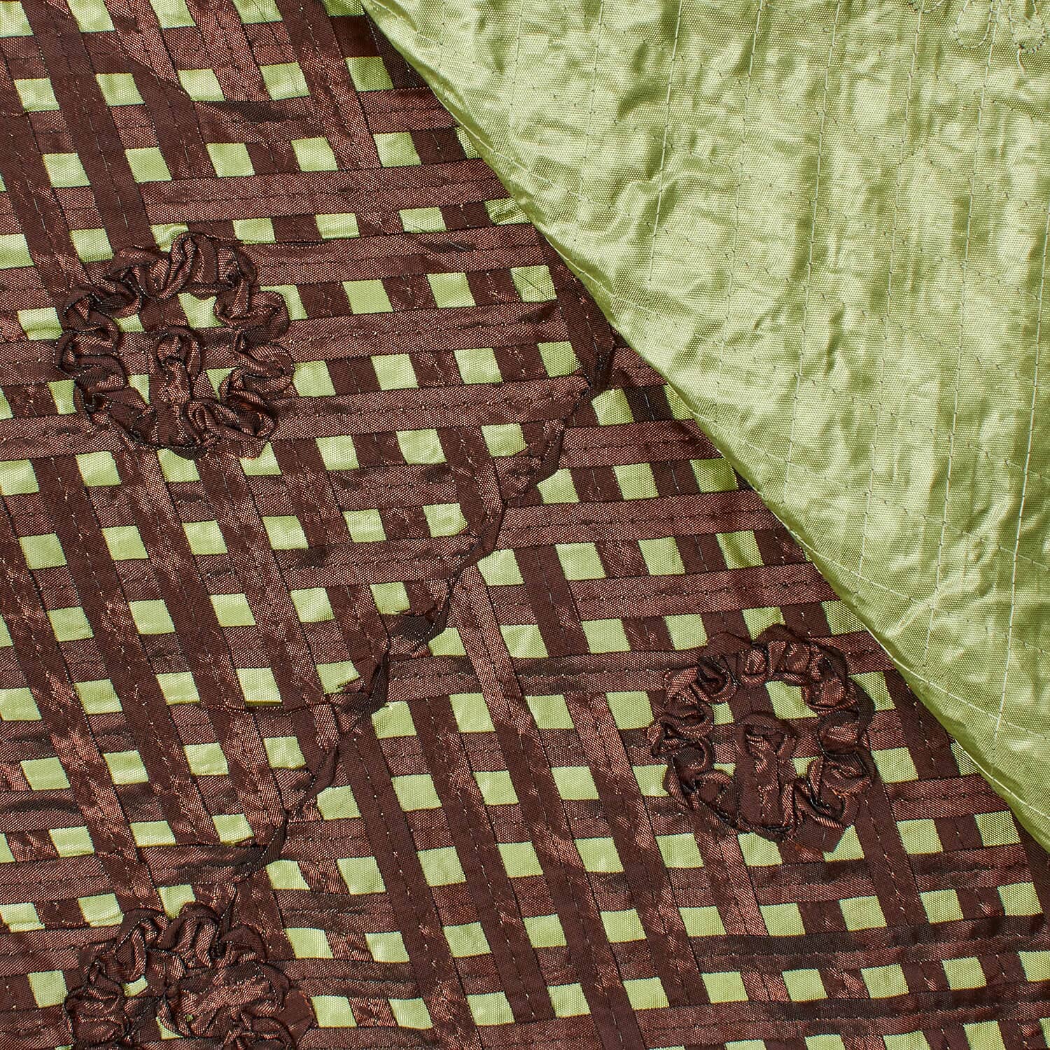 Black Trellis Rosette Ribbon On Taffeta - Image 3