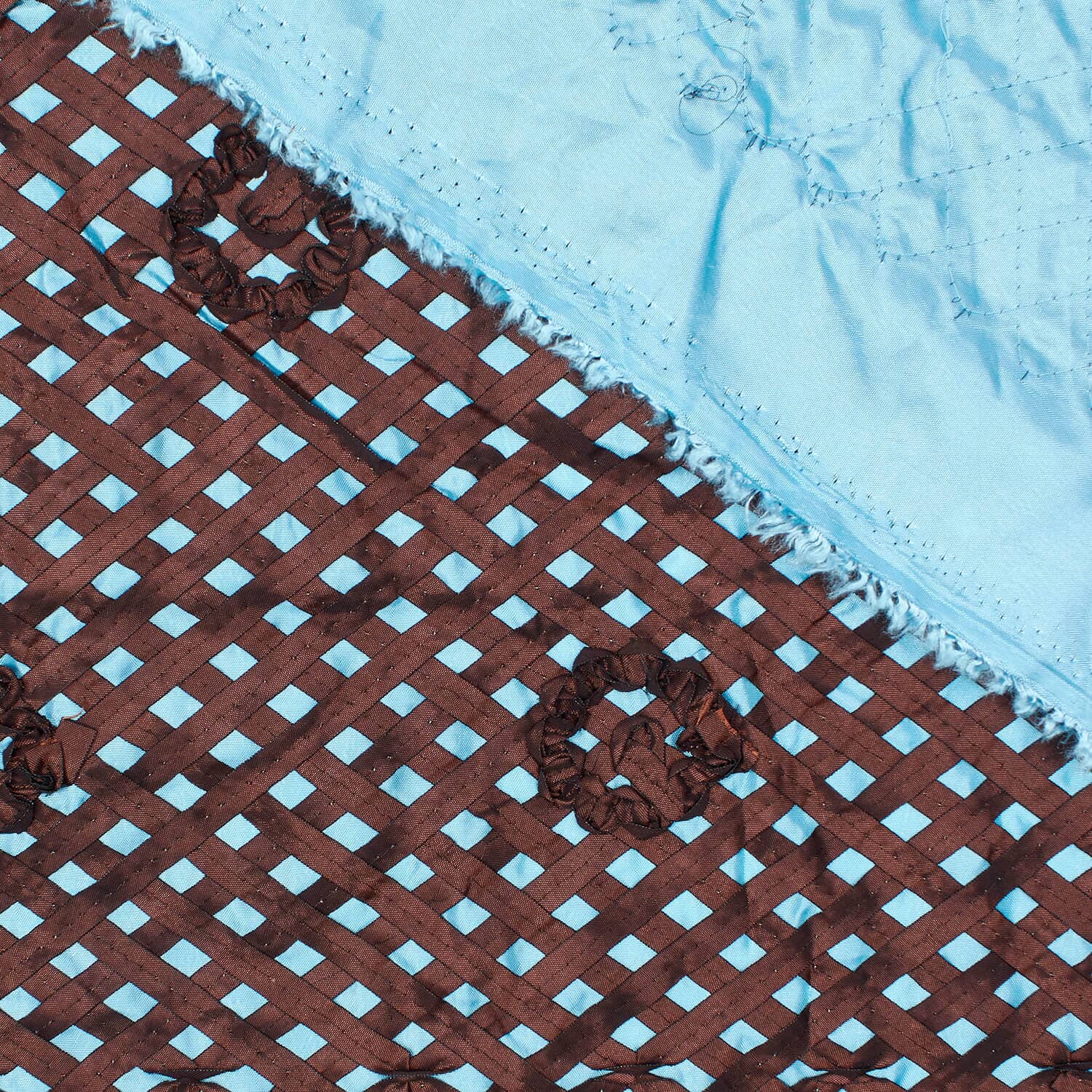 Black Trellis Rosette Ribbon On Taffeta - Image 9