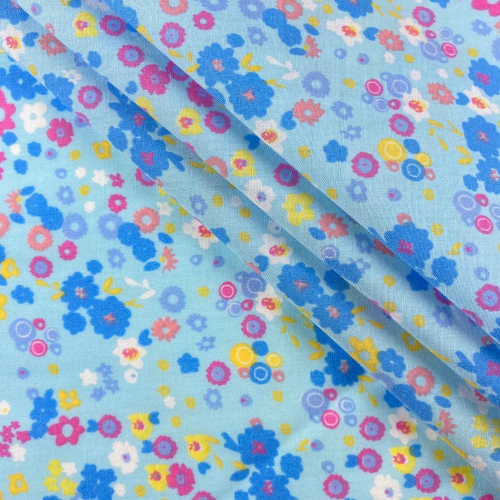 Blue Gladys Blossom Print Broadcloth - Image 2