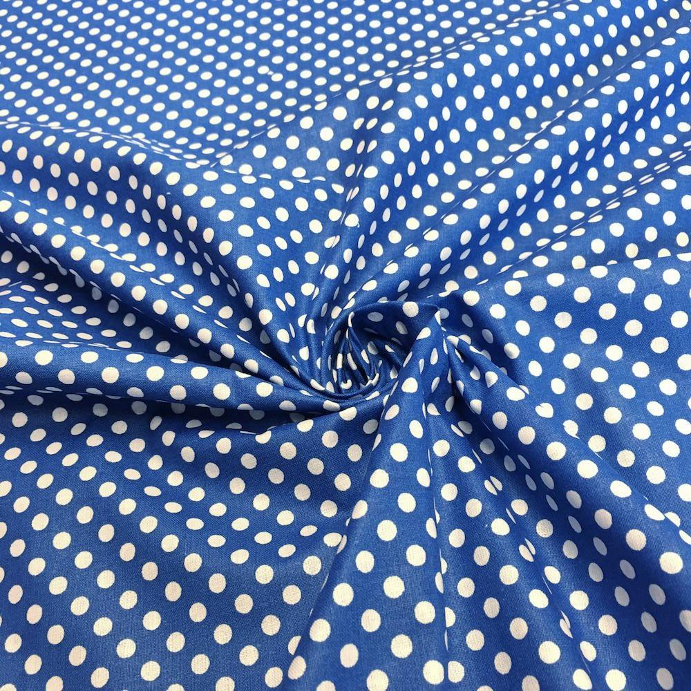 Blue Polka Dot Printed Cotton