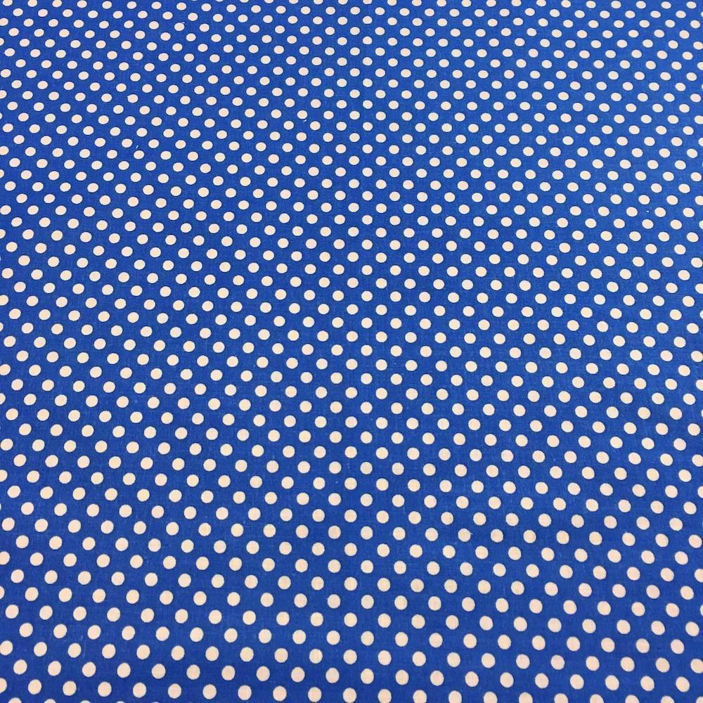 Blue Polka Dot Printed Cotton - Image 2