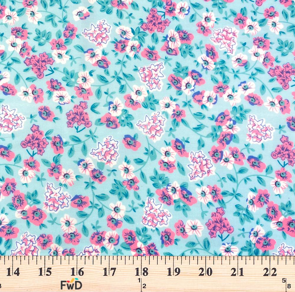 Blue Primrose Print Broadcloth - Image 3