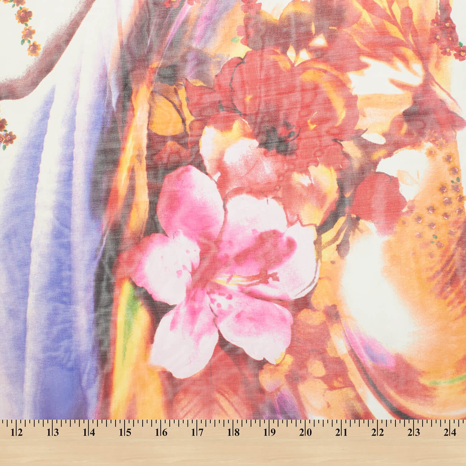 Boomerang Abstract Floral Vine Printed Silk Chiffon - Image 3