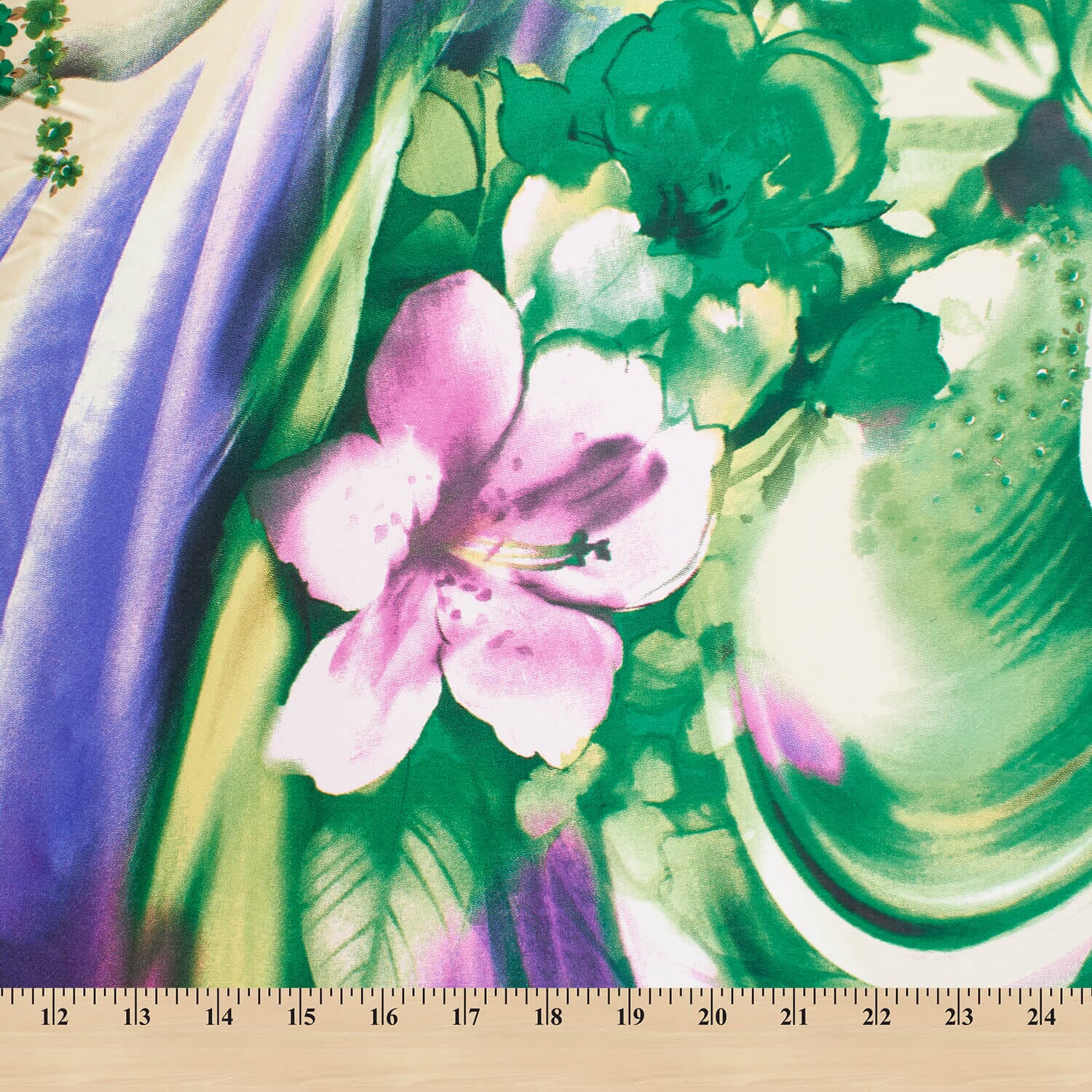 Boomerang Abstract Floral Vine Printed Charmeuse Satin - Image 3