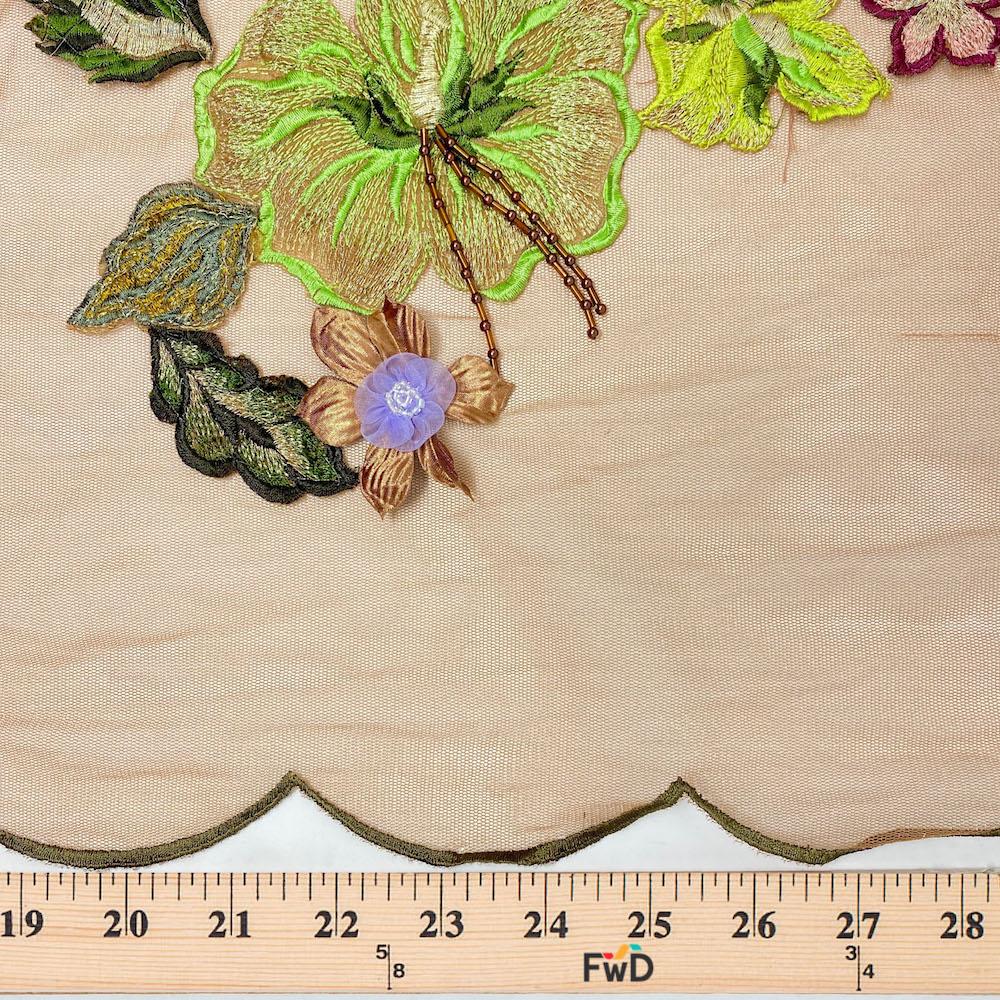 Brown Garden Patch Embroidery Mesh Lace - Image 4