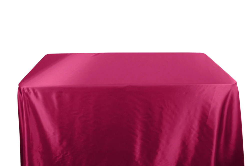 Charmeuse Satin Banquet Rectangular Table Covers - 8 Feet - Image 23