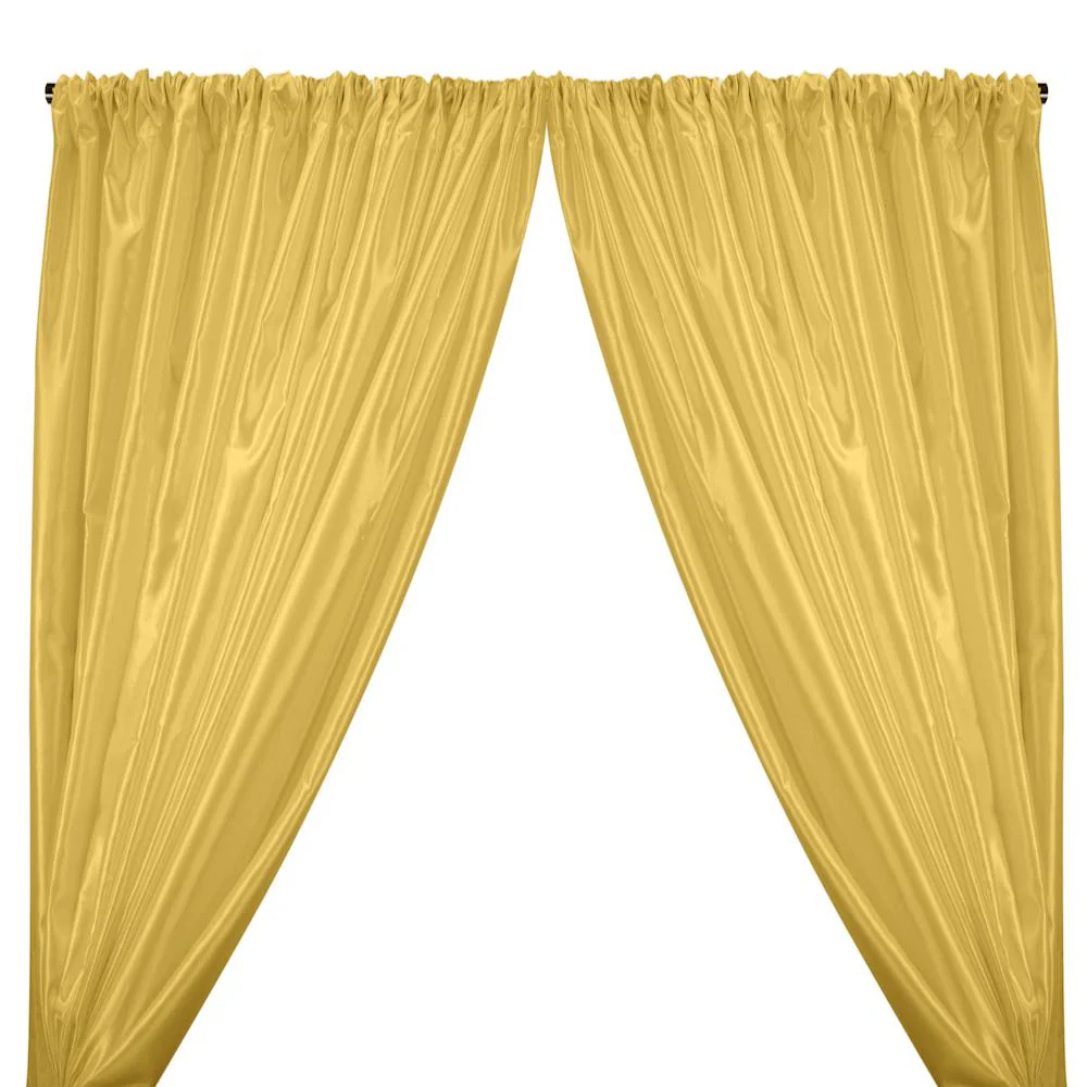 Charmeuse Satin Rod Pocket Curtains - Light Yellow