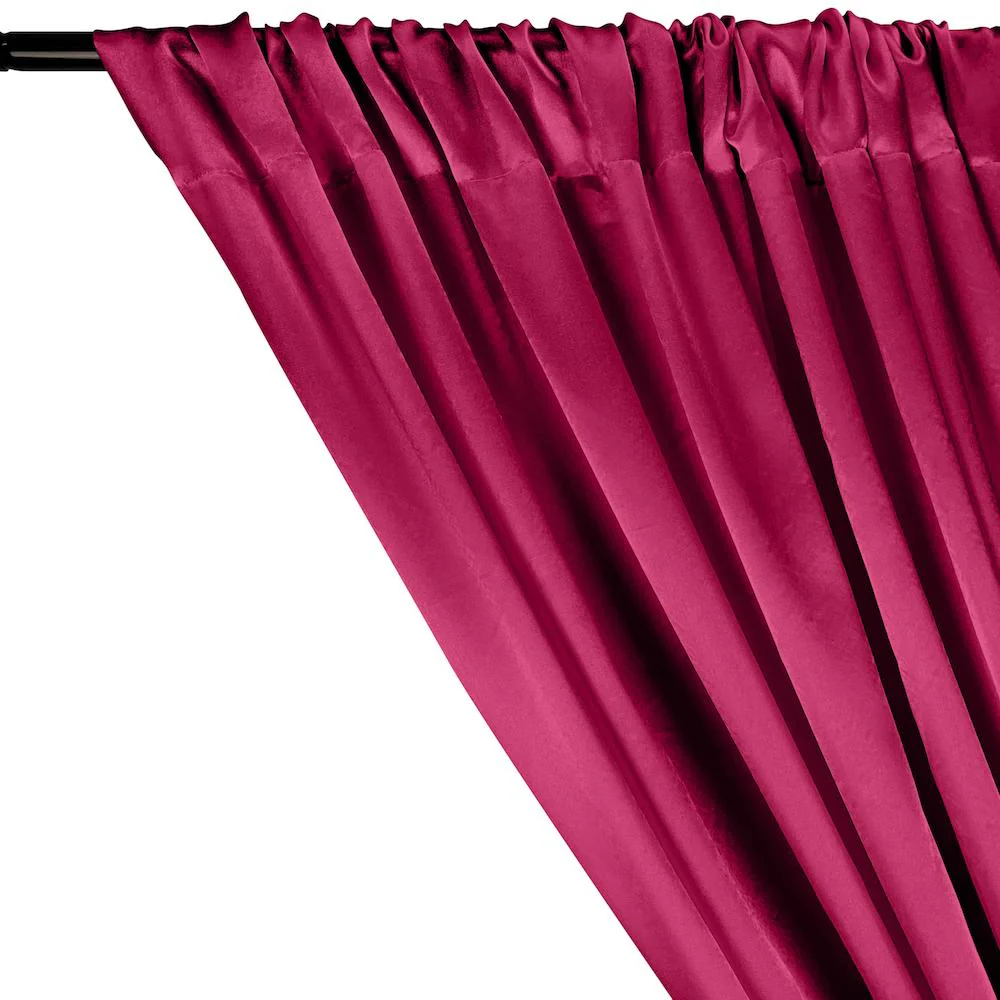 Charmeuse Satin Rod Pocket Curtains - Magenta - Image 2