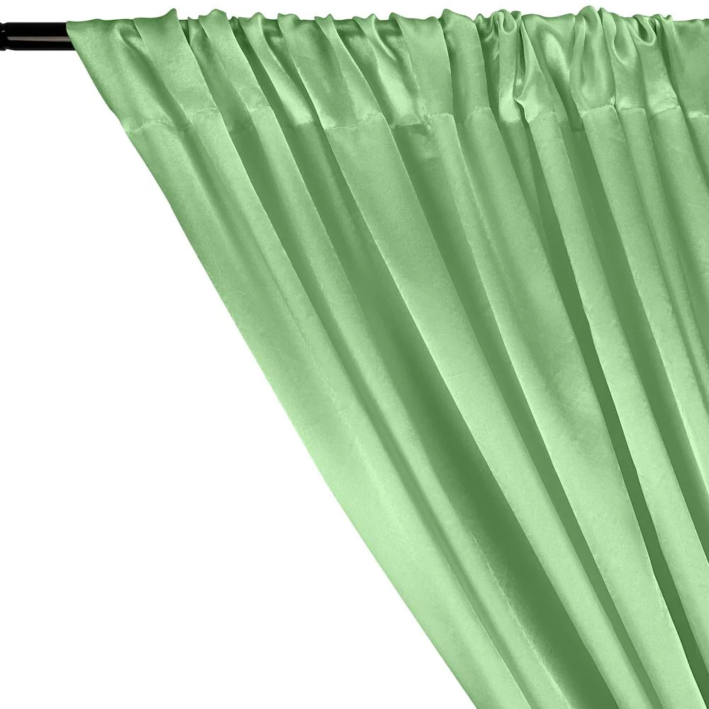 Charmeuse Satin Rod Pocket Curtains - Mint - Image 2