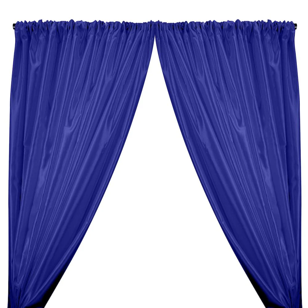 Charmeuse Satin Rod Pocket Curtains - Royal Blue