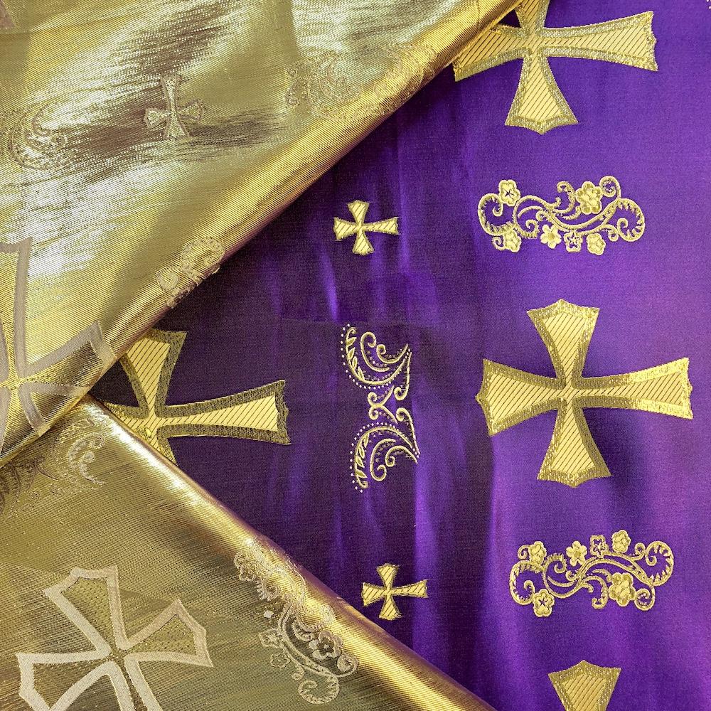 Clerical Cross Metallic Brocade Jacquard - Image 37