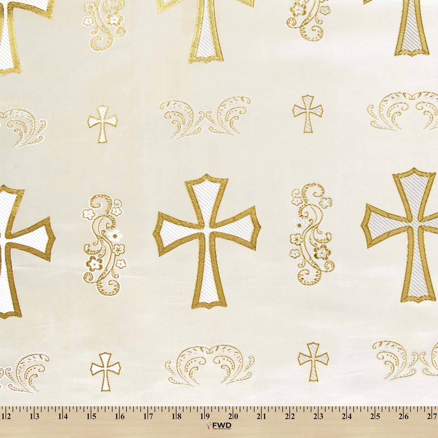 Clerical Cross Metallic Brocade Jacquard - Image 9