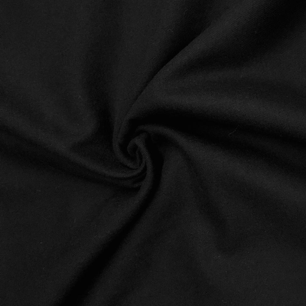 Cotton Flannel Rod Pocket Curtains - Black - Image 3