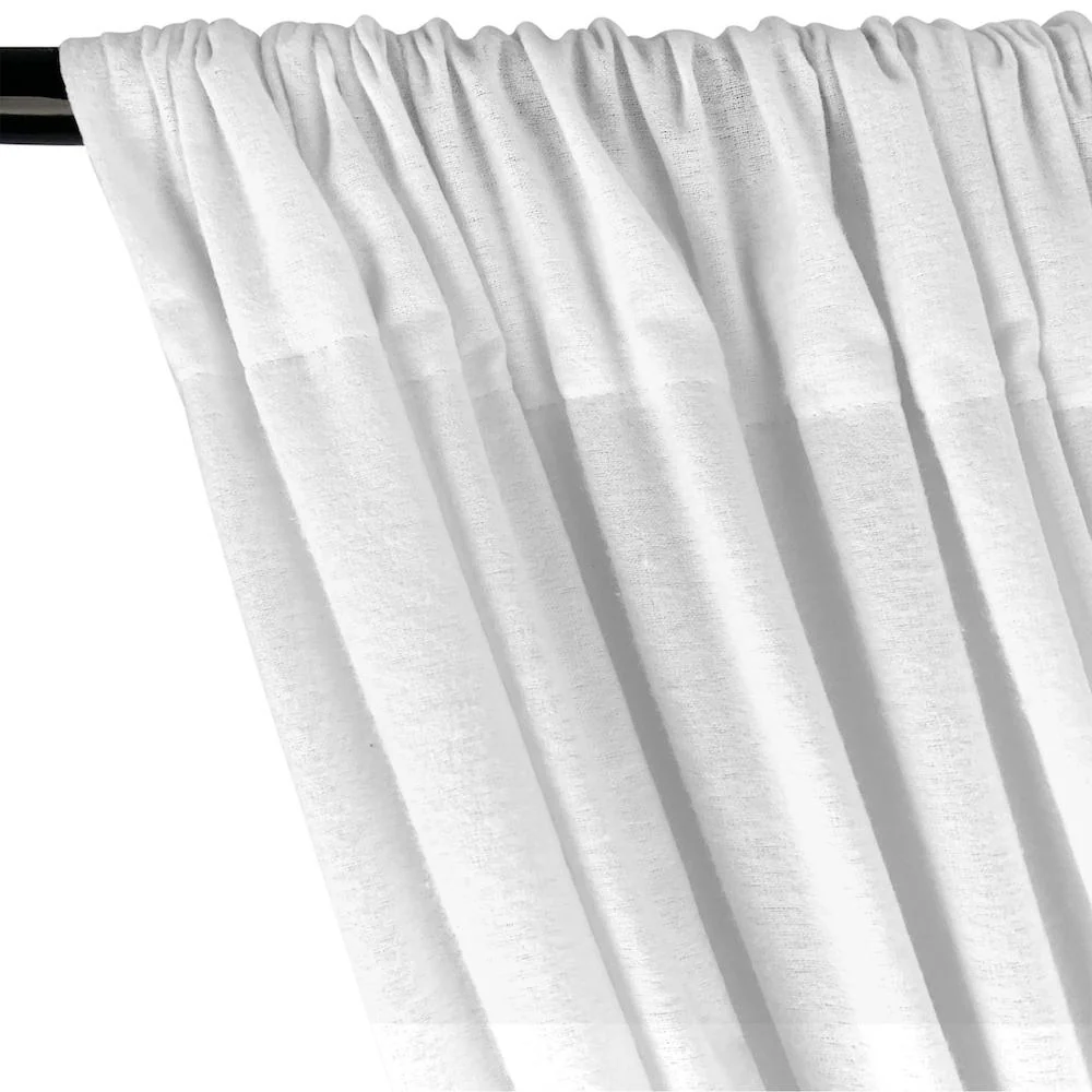 Cotton Flannel Rod Pocket Curtains (All Colors Available) - White - Image 2