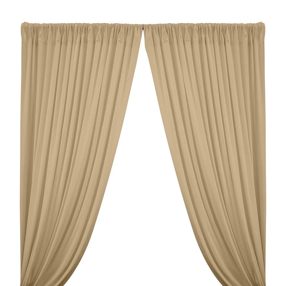 Cotton Jersey Rod Pocket Curtains - Khaki