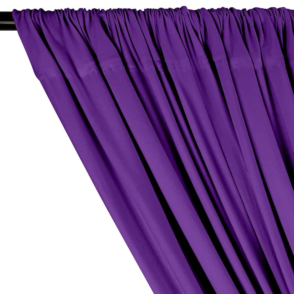 Cotton Jersey Rod Pocket Curtains - Purple - Image 2