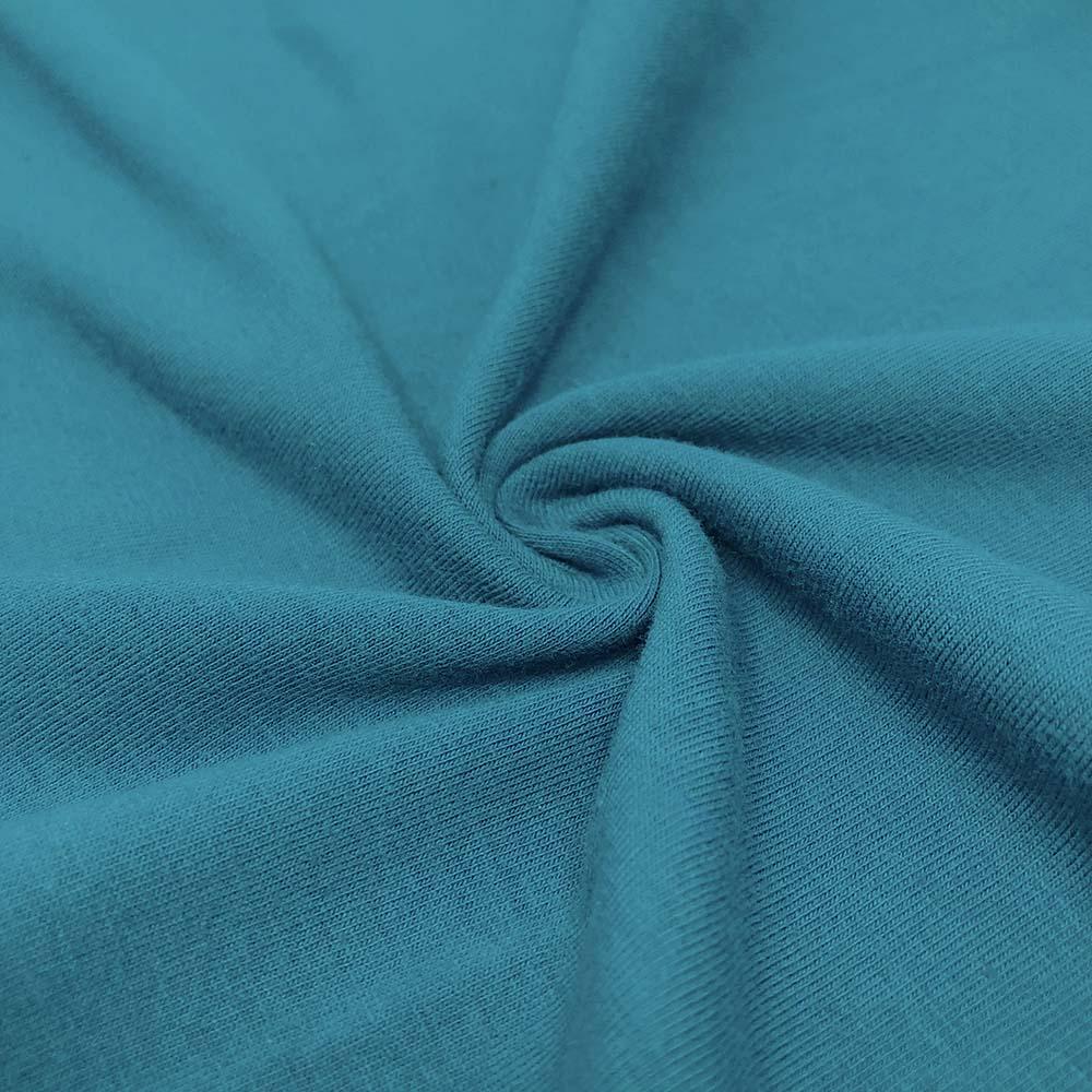 Cotton Jersey Rod Pocket Curtains - Teal - Image 3