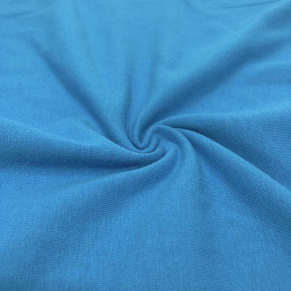 Cotton Jersey Rod Pocket Curtains - Turquoise - Image 3