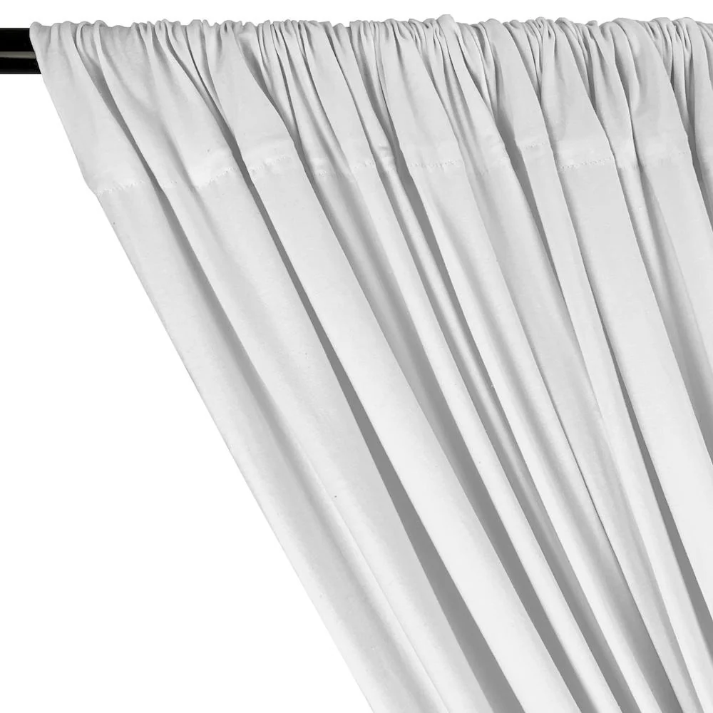 Cotton Jersey Rod Pocket Curtains (All Colors Available) - White - Image 2